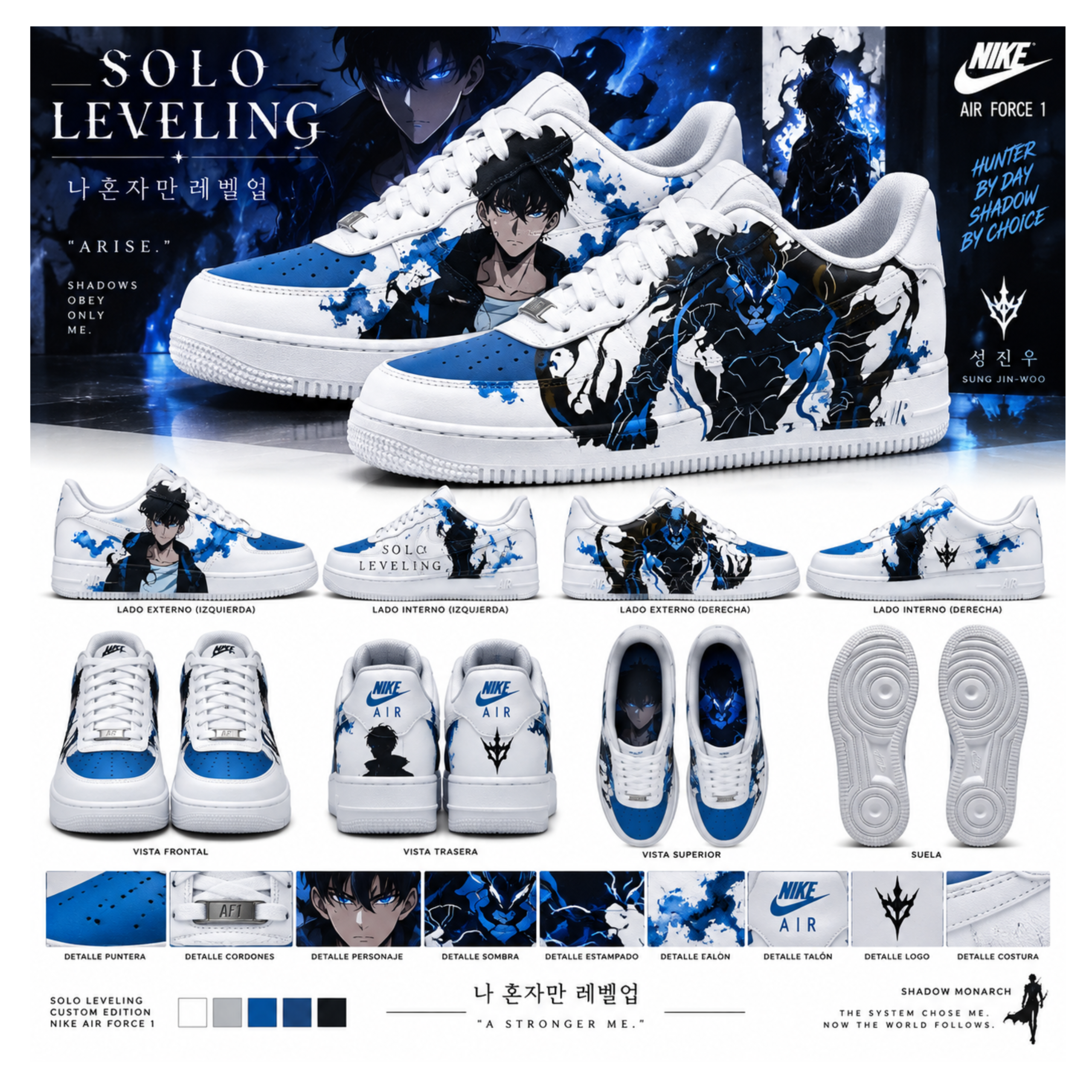 SOLO LEVELLING CUSTOM SNEAKER ´AIRFORCE 1´ - Imagen 2