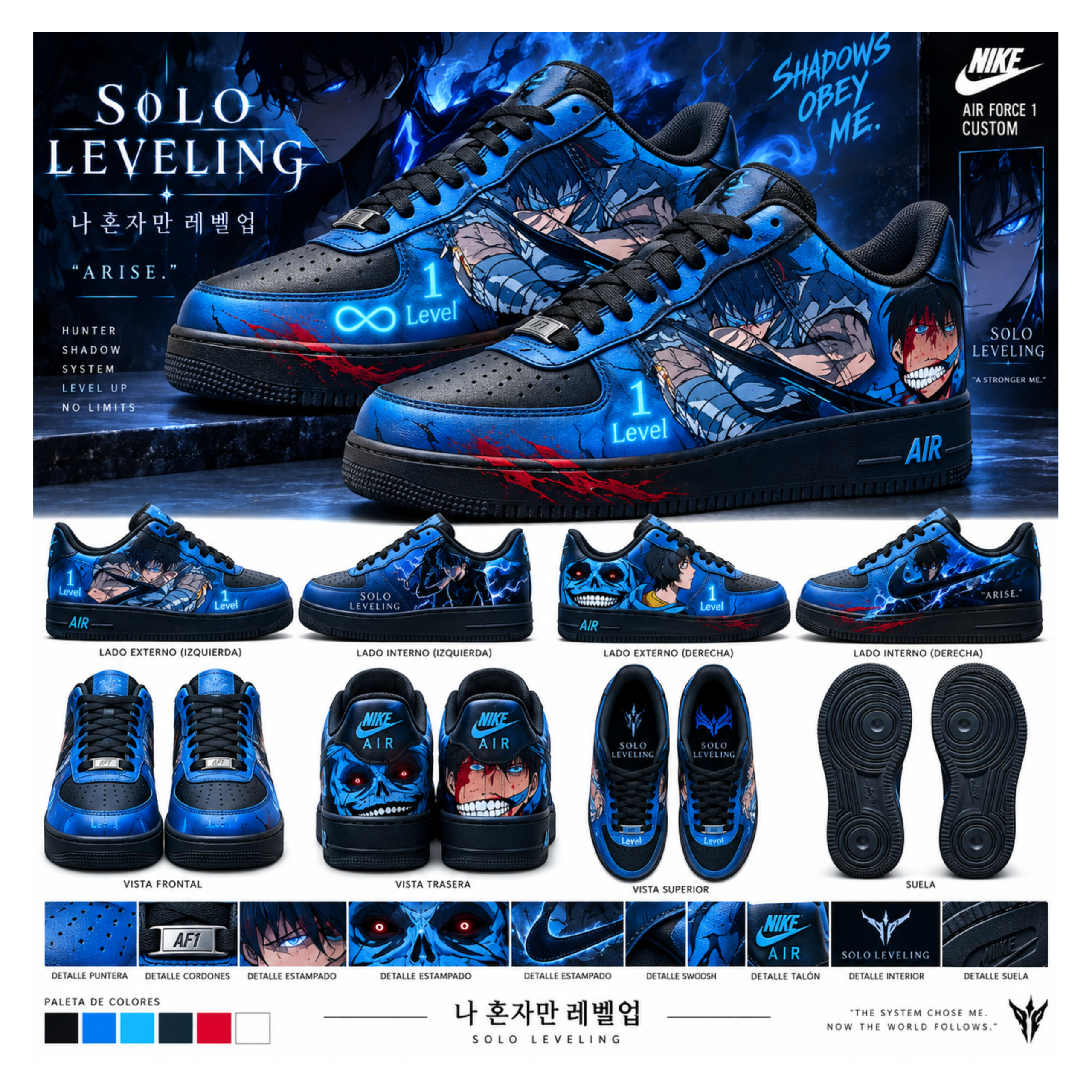 SOLO LEVELLING CUSTOM SNEAKER ´AIRFORCE 1´ - Imagen 2